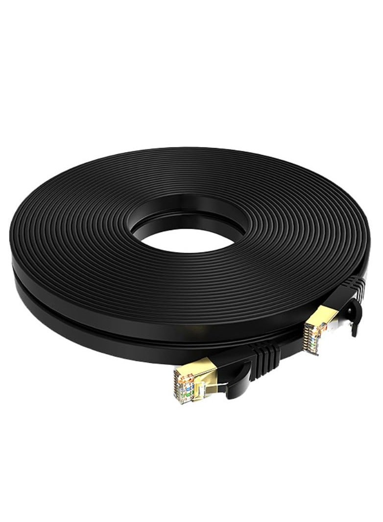 30M Cat 7 Ethernet Cable High Speed Gigabit Flat Lan Network Cable with RJ45 Gold Plated Connector 10Gbps 600Mhz Shielded Internet Patch Cord