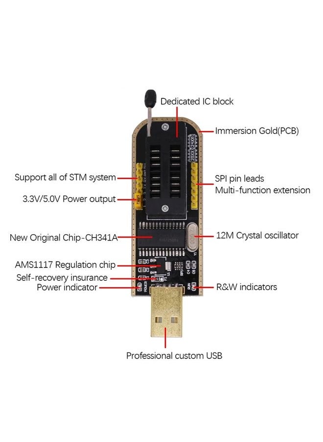 CH341A Programmer Module USB Motherboard Routing Liquid Crystals Disassembly Free SOP8 Test Tool