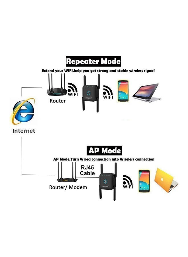 5G WiFi Repeater Amplifier Black