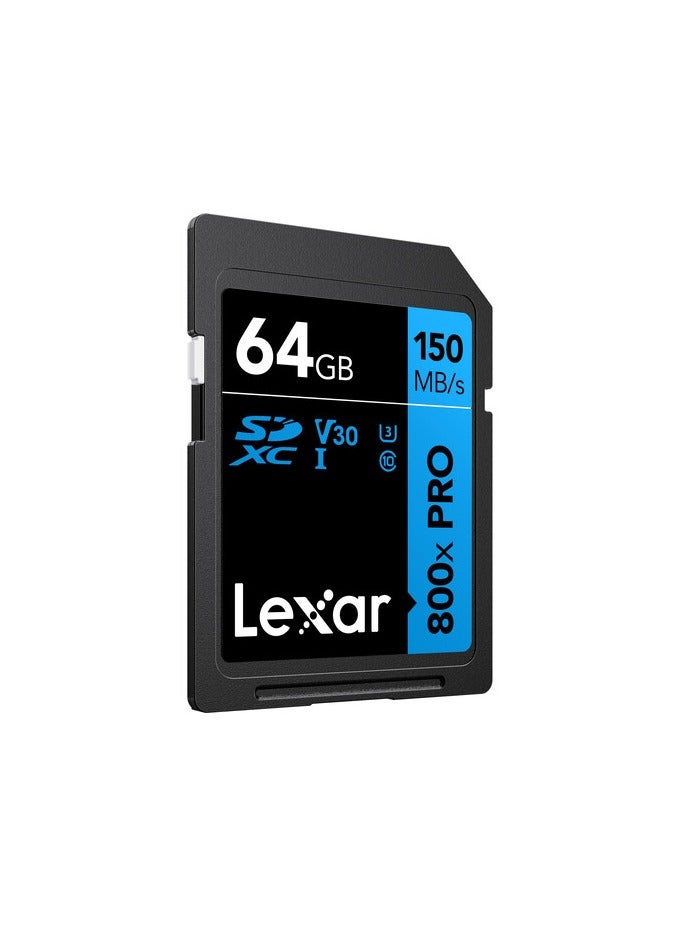 Lexar 64GB High-Performance 800x PRO UHS-I SDXC Memory Card (BLUE Series)