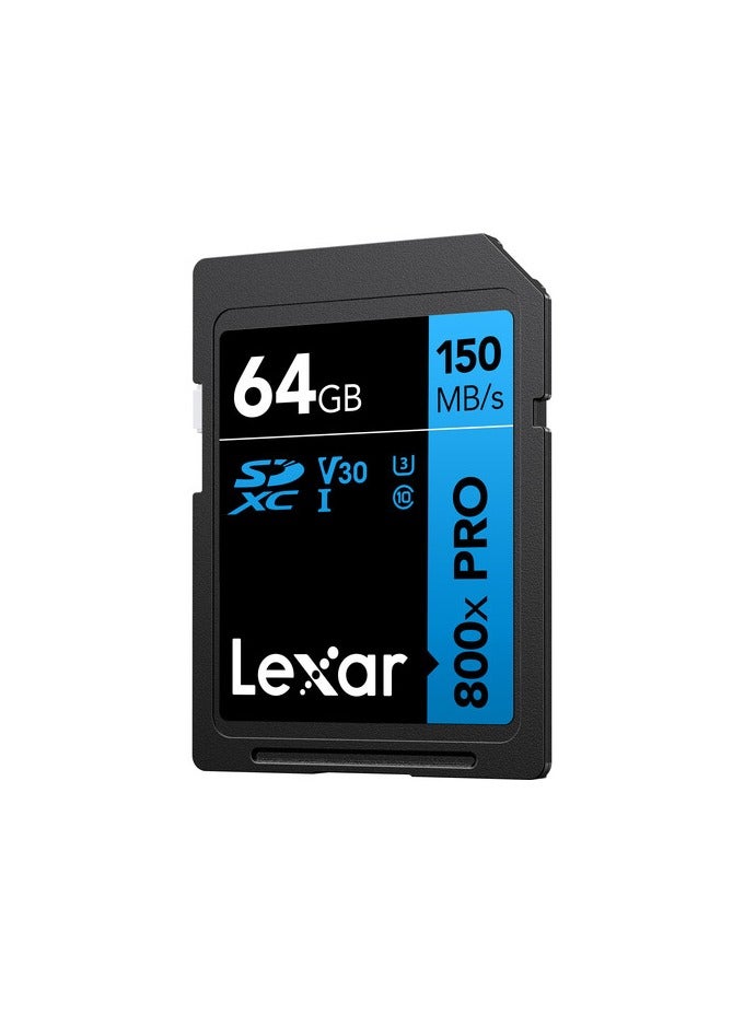 Lexar 64GB High-Performance 800x PRO UHS-I SDXC Memory Card (BLUE Series)