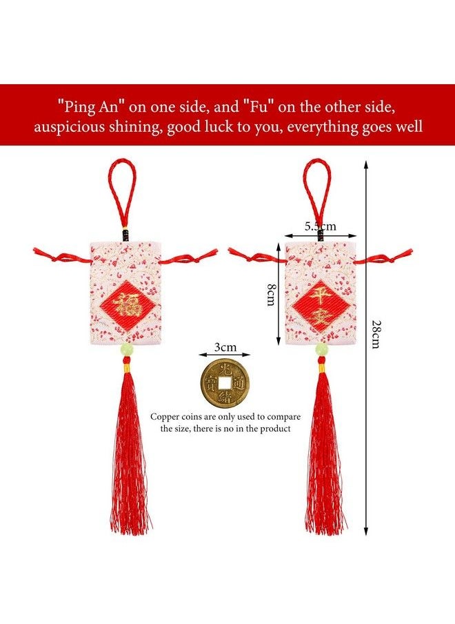 16 Pieces Year Of The Rabbit 2023 Tassel Sachets Chinese New Year Good Luck Tassel Feng Shui Classical Brocade Sachets (Empty Bags) Embroidery Amulets Kit For Car Home Decoration