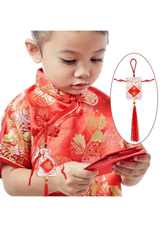 16 Pieces Year Of The Rabbit 2023 Tassel Sachets Chinese New Year Good Luck Tassel Feng Shui Classical Brocade Sachets (Empty Bags) Embroidery Amulets Kit For Car Home Decoration