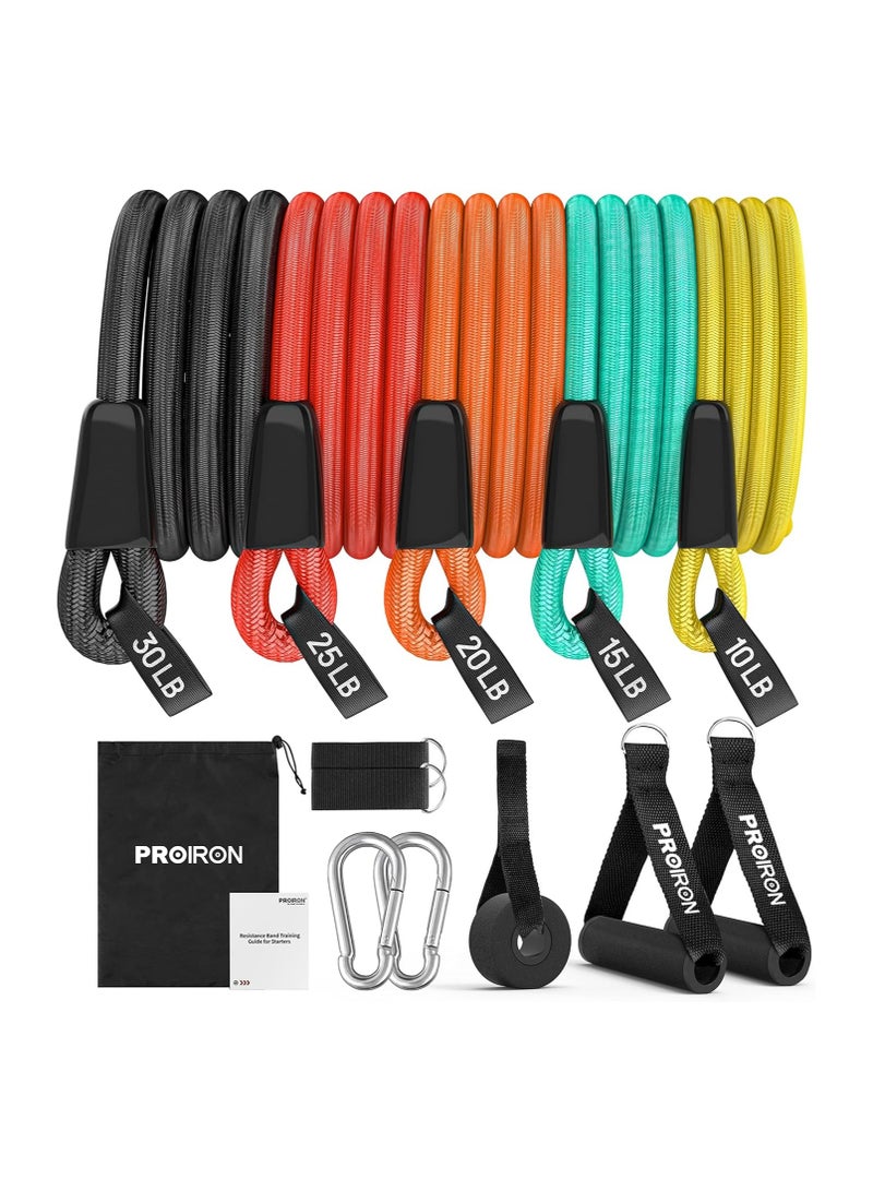 Resistance Bands Set 14 Pieces Anti-Snap Resistance Band Exercise with Handles, Door Anchor, Ankle Straps, Training Manual and Carrying Bag