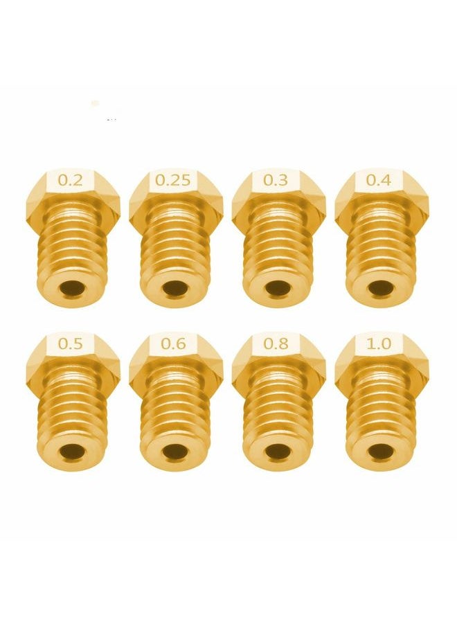 8 PCS Bugatti 3D Printer Accessories E3D-V5 V6 Nozzle M6 Thread Consumables Hot Nozzle, Size:3/0.25mm