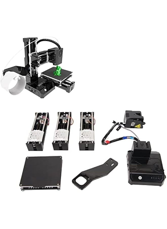 Mini 3D Printer, Fully Assembled Auto Leveling 3D Printers Kit, High Printing Accuracy Uniform Heating Printer with Unique Button System for Kid Beginners (UK Plug)