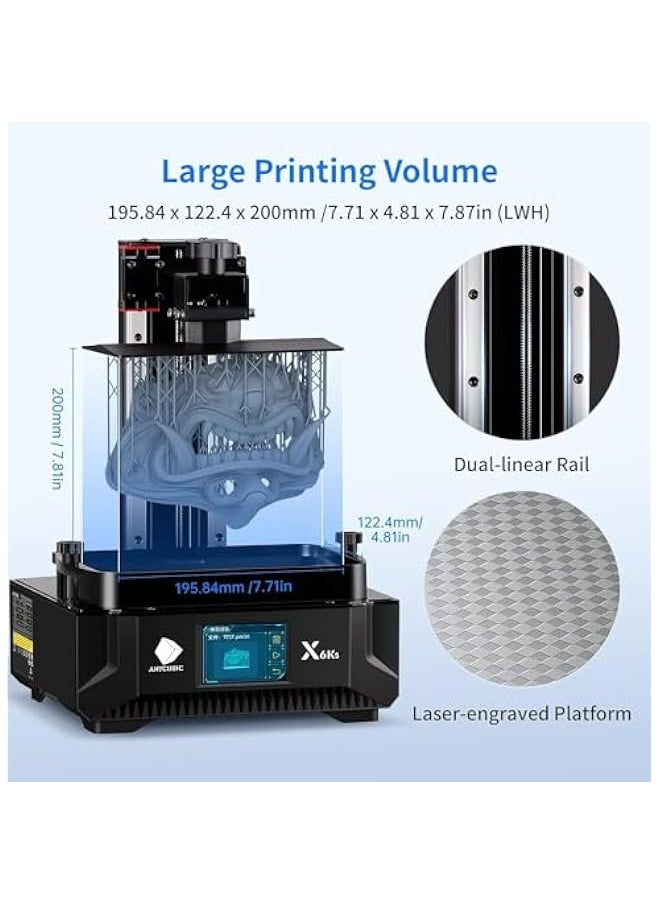 Photon Mono X 6Ks, Resin 3D Printer with 9.1'' 6K Mono Screen, LCD SLA Resin Printer with Upgraded LighTurbo Matrix, Large Print Volume 7.7'' x 4.8'' x 7.8''