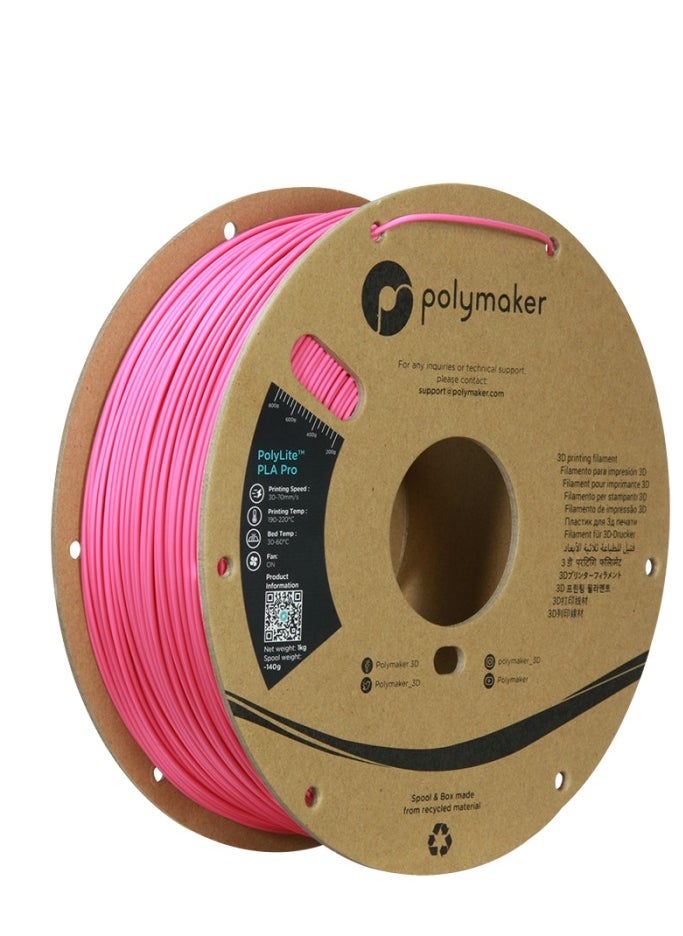 Polymaker PLA Filament 1.75mm Magenta PLA Filament, 1kg High Rigidity Magenta Filament Cardboard Spool - PolyLite PLA Magenta 3D Printer Filament 1.75mm, Print with Most 3D Printers Using 3D Filament