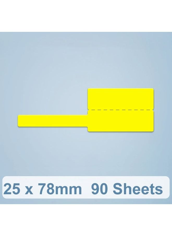 25 x 78mm  90 Sheets Thermal Label Data Cable Sort Stickers For NiiMbot D101 / D11(Yellow)