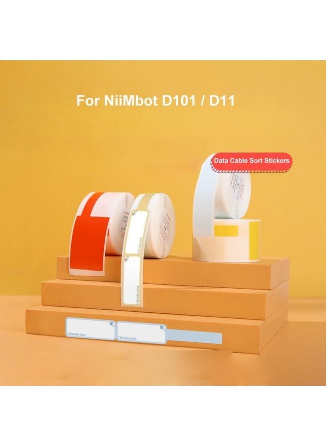 25 x 78mm  90 Sheets Thermal Label Data Cable Sort Stickers For NiiMbot D101 / D11(Yellow)