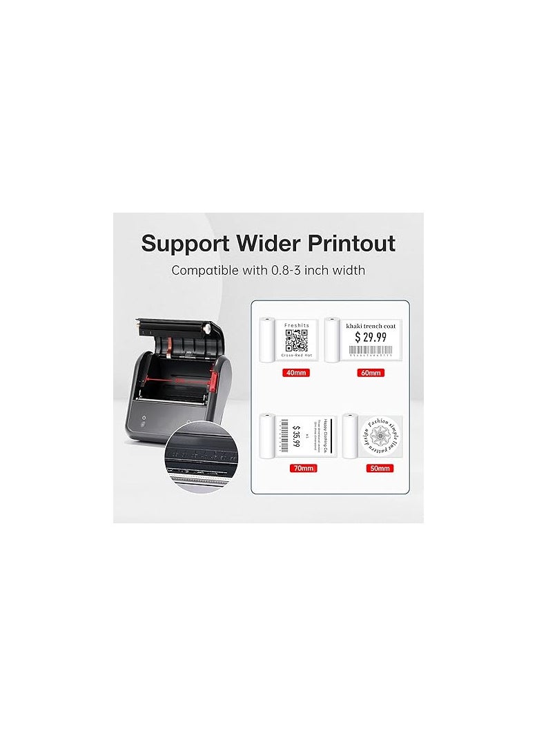 QIWA B3S Inkless Printing Bluetooth Thermal Label Printer - Small & Portable | Wireless Connectivity | 3 Inch Barcode, Mini Stickers, Bill, Receipt Machine for Home, Office & Students