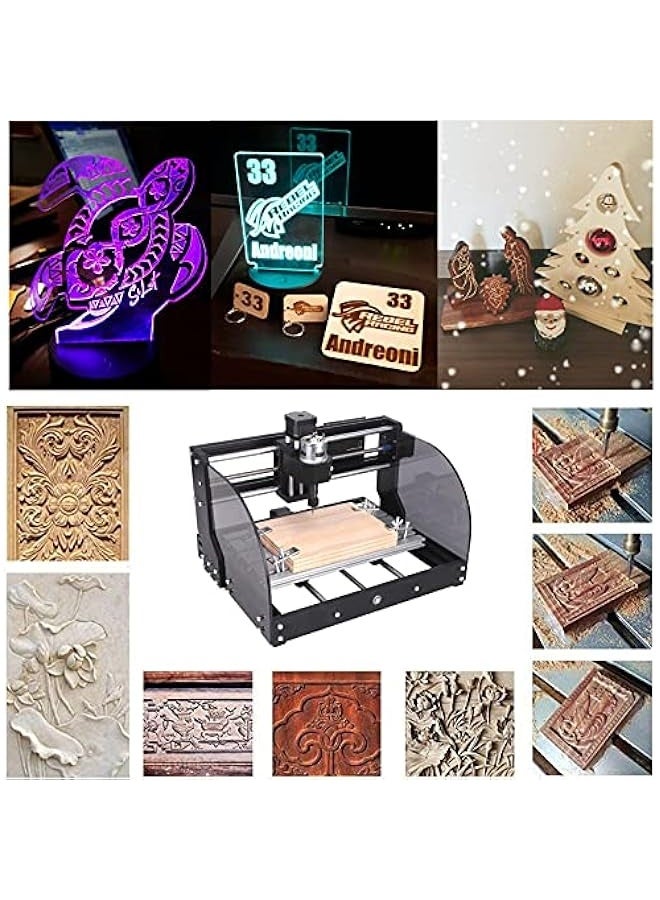 Upgraded CNC 3018 Pro M CNC Machine, 3 Axis CNC Engraving Machine Wood Router Kit GRBL Control DIY Plastic Acrylic PCB PVC Carving Milling Machine with Offline Controller