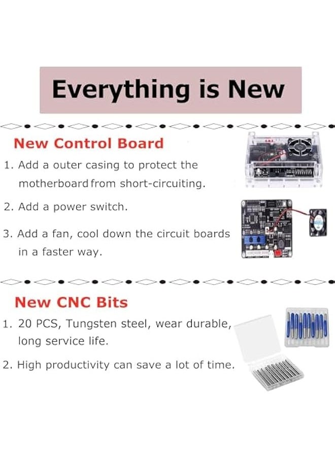 Upgraded CNC 3018 Pro M CNC Machine, 3 Axis CNC Engraving Machine Wood Router Kit GRBL Control DIY Plastic Acrylic PCB PVC Carving Milling Machine with Offline Controller