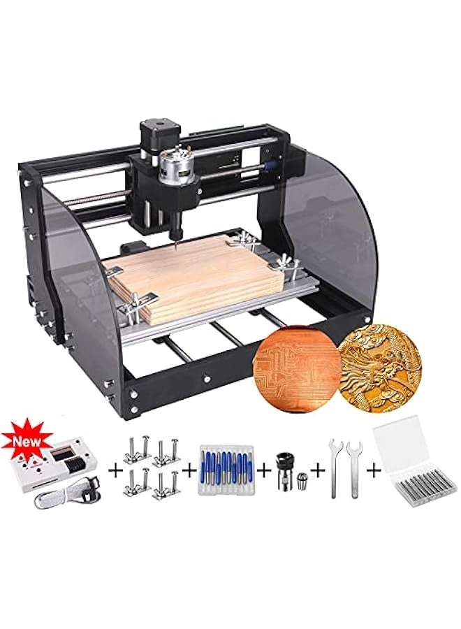 Upgraded CNC 3018 Pro M CNC Machine, 3 Axis CNC Engraving Machine Wood Router Kit GRBL Control DIY Plastic Acrylic PCB PVC Carving Milling Machine with Offline Controller