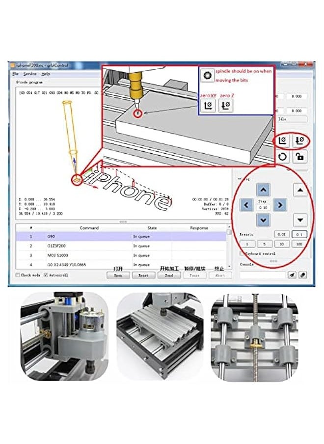 CNC 1610 PRO 3 Axis GRBL Control DIY Mini CNC Router Machine Kit with Offline Controller and 14pcs ER11 Collets CNC Engraving Milling Machine for Cutting Wood Plastic Acrylic PVC PCB