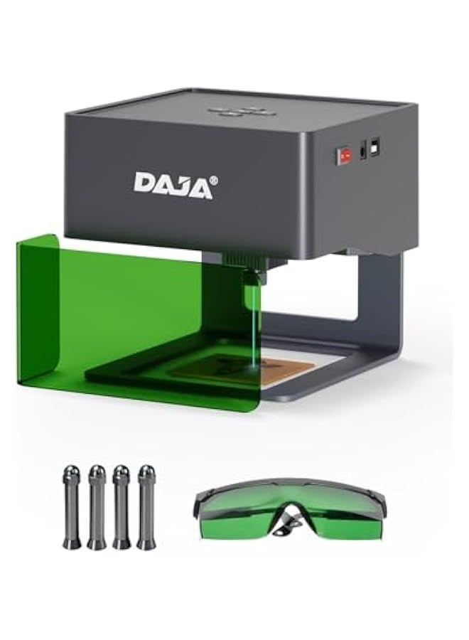 DAJA DJ6 Pro Laser Engraver with Higher Columns Portable Laser Engraving Machine Kits for DIY Supports Win/Mobile System/Offline Laser Cutter (Working area 3.15 * 3.15 inches)