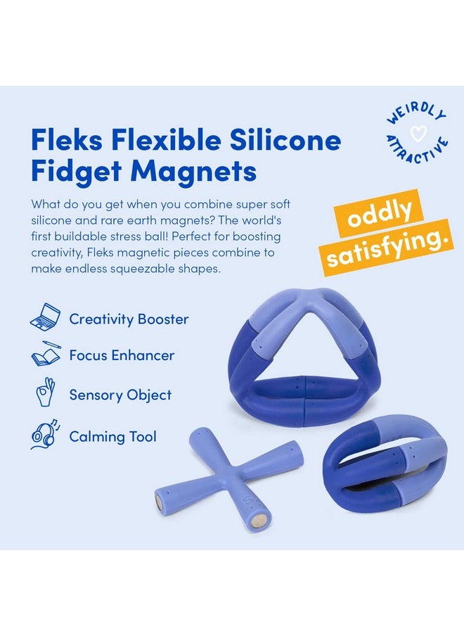 Fleks Silicone 6-Piece Building Set - Bluegrass - Fun Desk Toy For Adults
