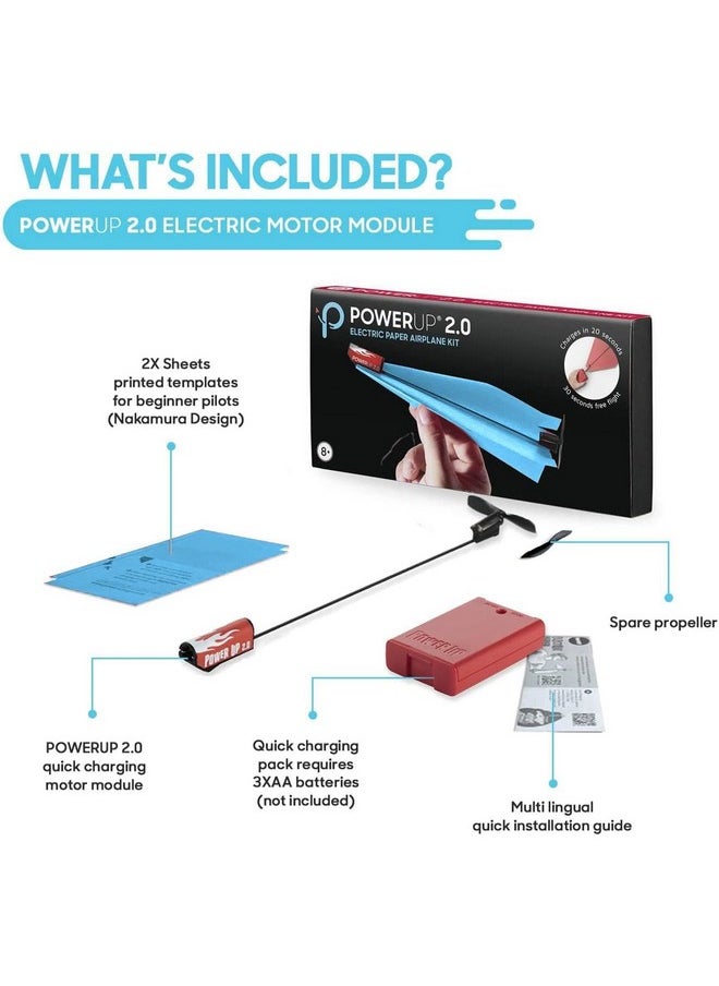 2.0 New Paper Airplane Conversion Kit | Electric Motor For Diy Paper Planes | Fly Longer And Farther | Perfect For Kids & Adults | Ready To Use Aeroplane Engine Kits