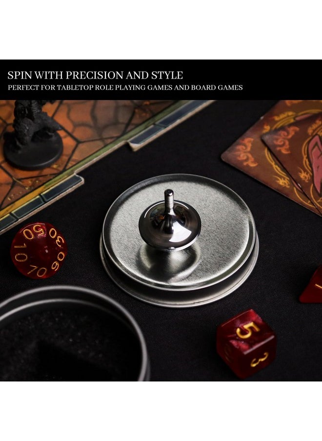 D6 Spin Top Dice - Metal Spinning Top Dice, Unique D6 Gaming Dice, Edc Fidget Dice, Desk Toy, Dnd Gift & Accessories For Tabletop Rpg Gamer (Silver D6)