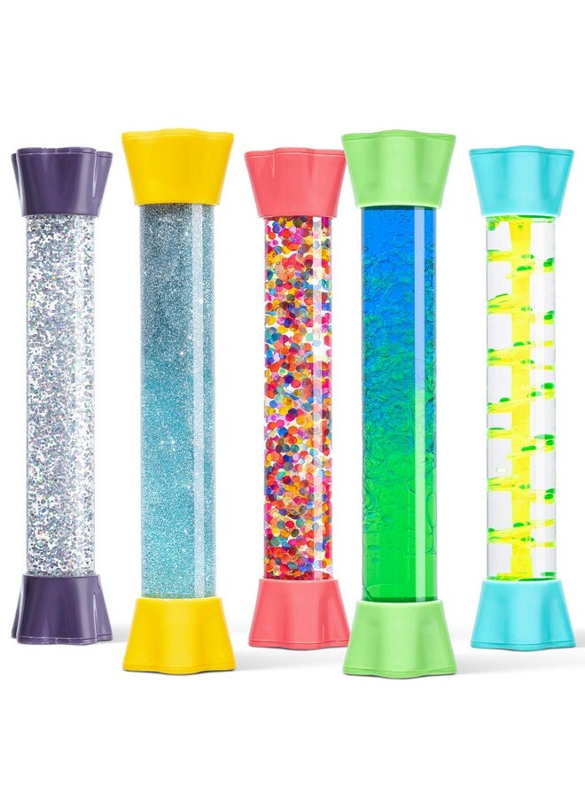 Liquid Motion Bubbler Toy Cool Tubes 5-Pack Colorful Hourglass Timer With Droplet Movement, Bedroom, Sensory Play, Cool Home Or School