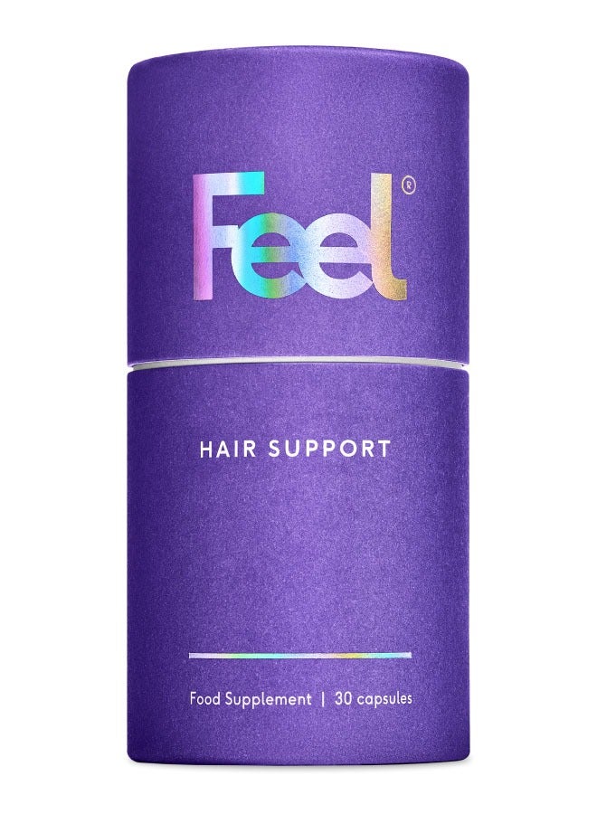 Feel Hair Support, Natural Support for Thinning Hair, 100% Halal, Vegan, Contains Biotin, 30 Capsules