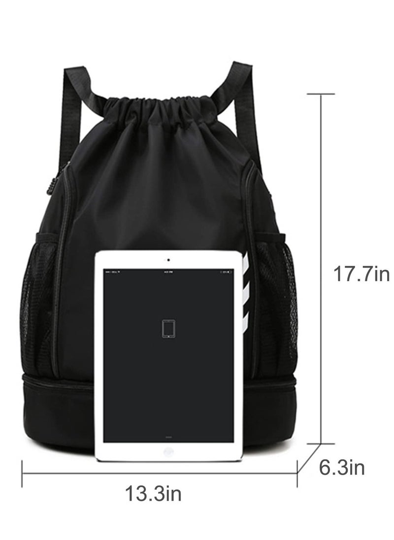 Sports Backpacks Large Capacity, Gym, Drawstring Lightweight and Waterproof, Making Your Trip More Convenient (Deep Blue)