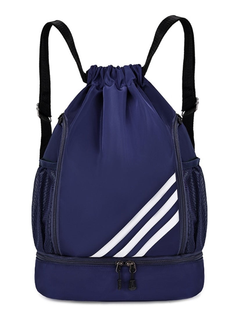 Sports Backpacks Large Capacity, Gym, Drawstring Lightweight and Waterproof, Making Your Trip More Convenient (Deep Blue)