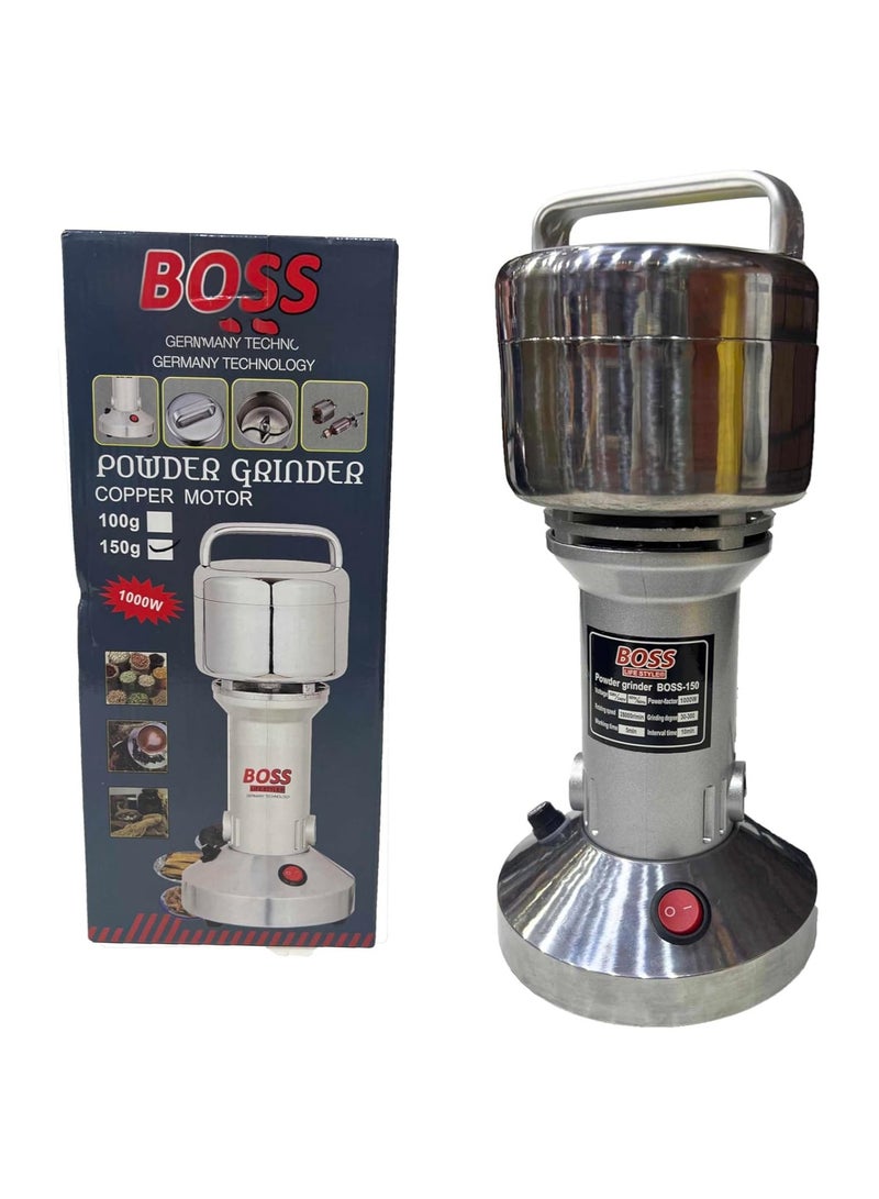 BOSS NEO POWER - ELECTRIC POWDER GRINDING MACHINE 150-GRAMS STAINLESS STEEL FOR COFFEE,DRY FRUITS ETC FOR HOME USE 100% COPPER