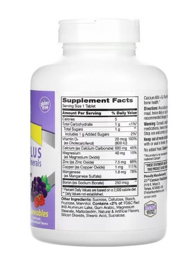 600  D3 Plus Minerals Fruit Punch 75 Chewable Tablets