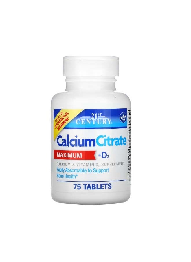 Calcium Citrate  D3 Maximum 75 Tablets