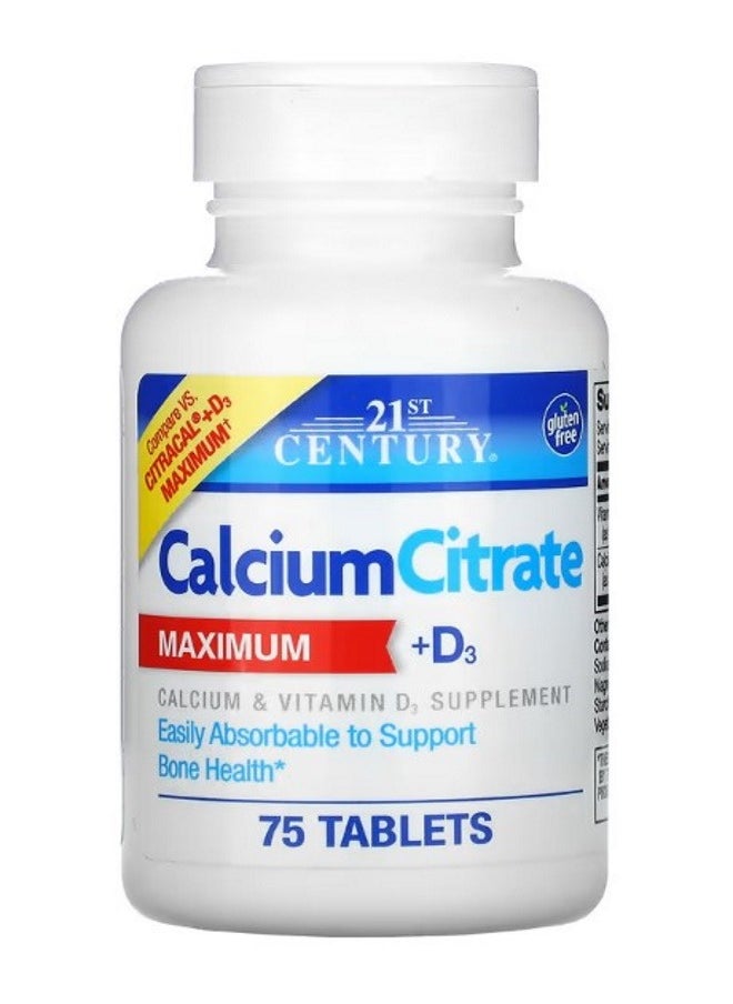 Calcium Citrate  D3 Maximum 75 Tablets