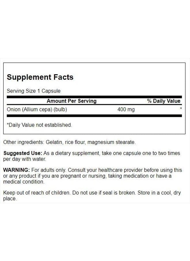 Full Spectrum Onion (Bulb) 400 Milligrams 60 Capsules