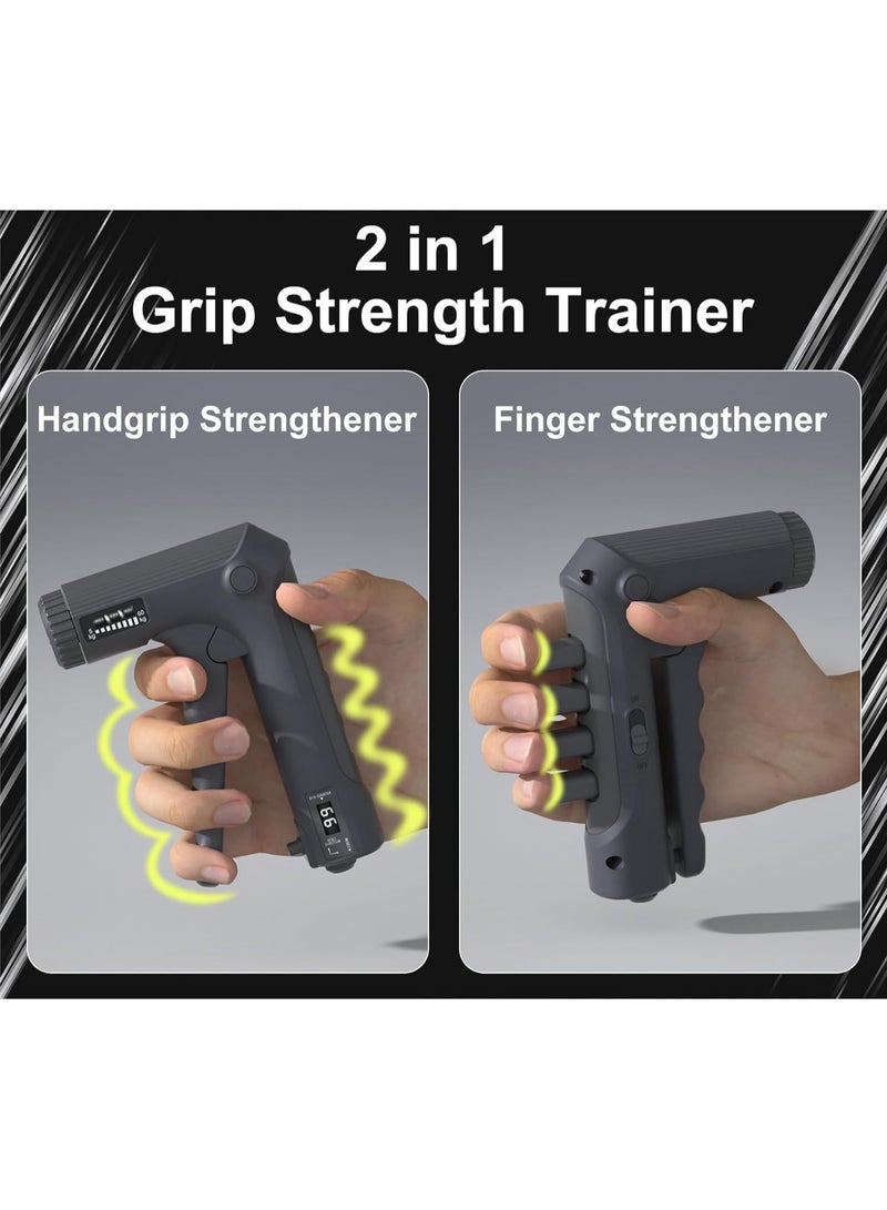 Grip Strengthener, Adjustable Resistance 22-132Lbs Black