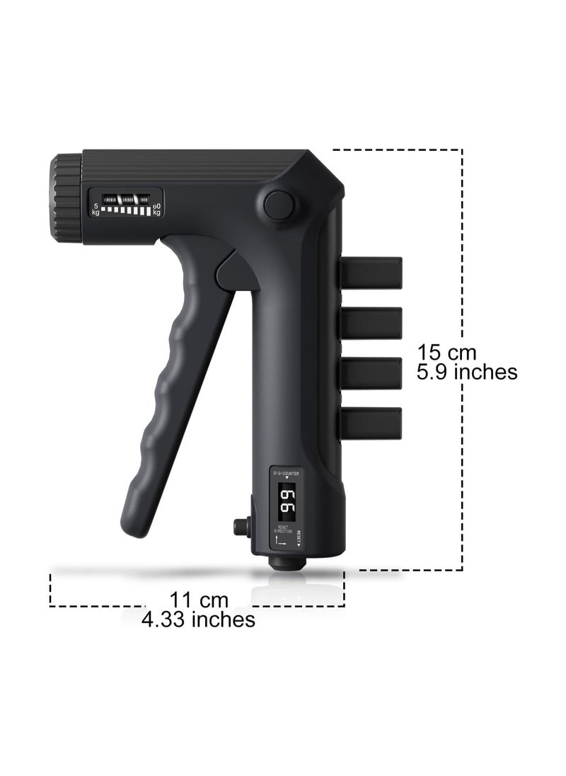 Grip Strengthener, Adjustable Resistance 22-132Lbs Black