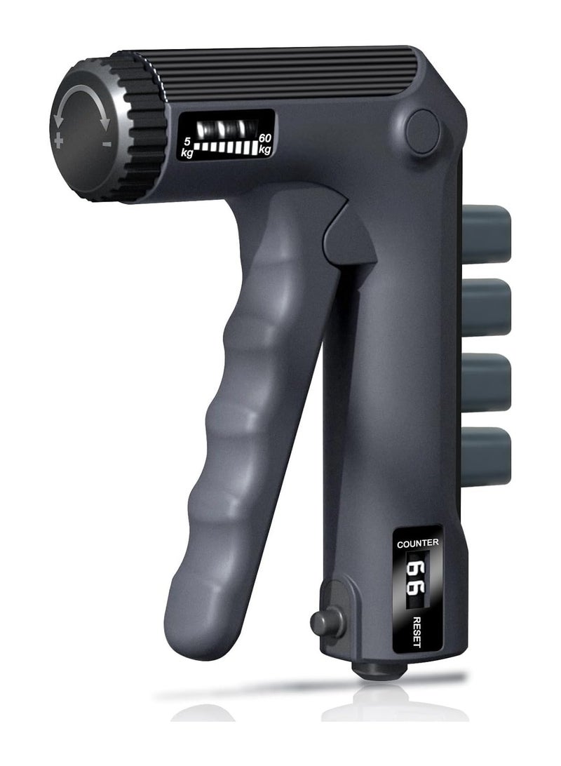 Grip Strengthener, Adjustable Resistance 22-132Lbs Black