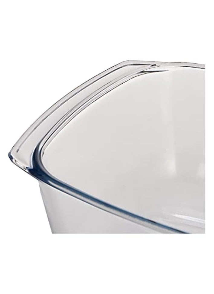 Glass Casserole Rectangular, 5.8L,Borosilicate (Heat-Resistant) Glass, Suitable For Gas Cooker, Electrical And Oven.