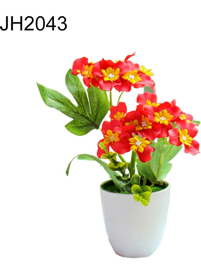 Artificial Bonsai Plant With Flower Pot Red