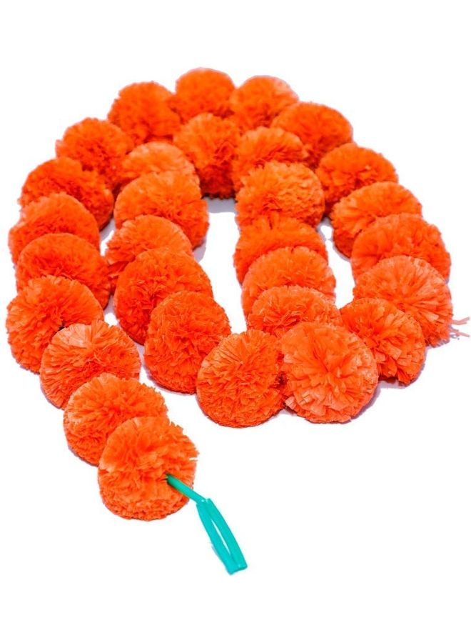 5-Piece Artificial Marigold Flower String Dark Orange 56inch