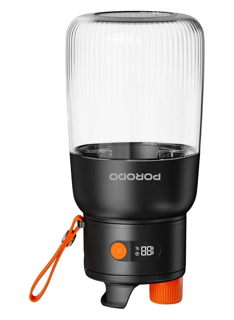 Portable Blender 1L with LED Display / 12 Stainless Steel Blades / Blend and Sip / Quick Prep Time / Blend on the Go - Black/Orange