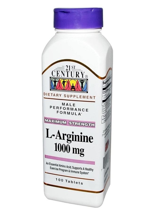 L arginine 1000mg Maximum Strength 100 Tablets