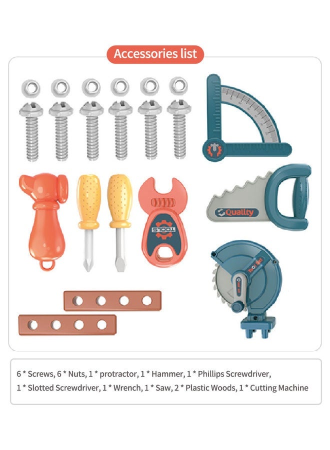 21-Piece 3-In-1 Pretend Play Fixing Tool Suitcase Kit 54x20.5x43cm