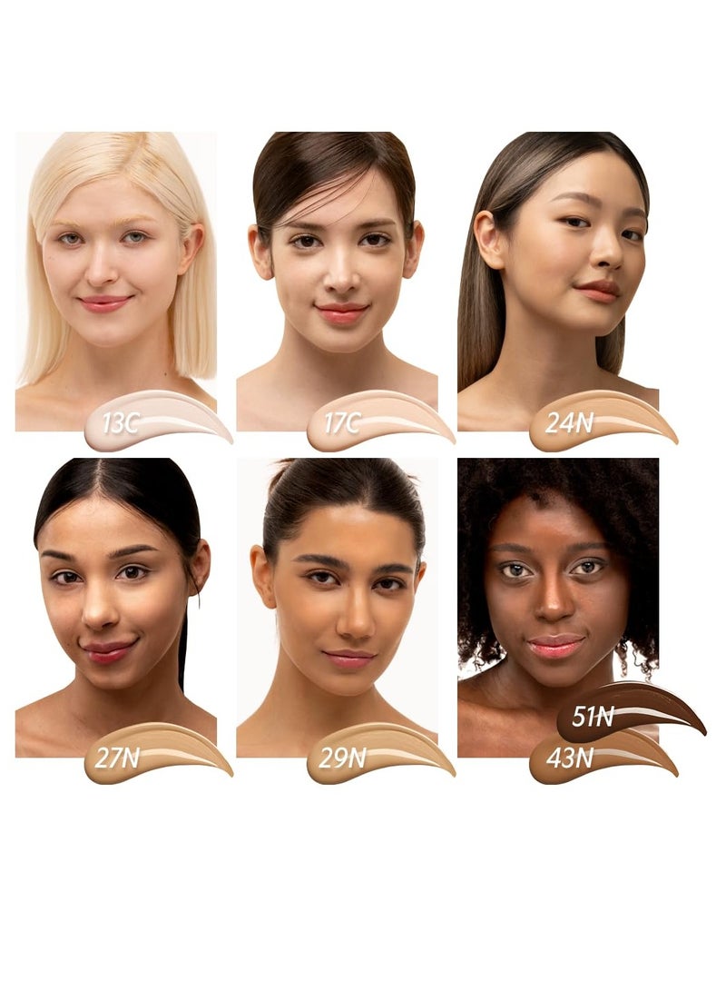 TIRTIR Mask Fit Red Cushion Foundation | Full coverage, Weighless, Skin fit, Satin Glow Finish, Korean cushion foundation (#21N Ivory, 0.63 Fl Oz (Pack of 1))