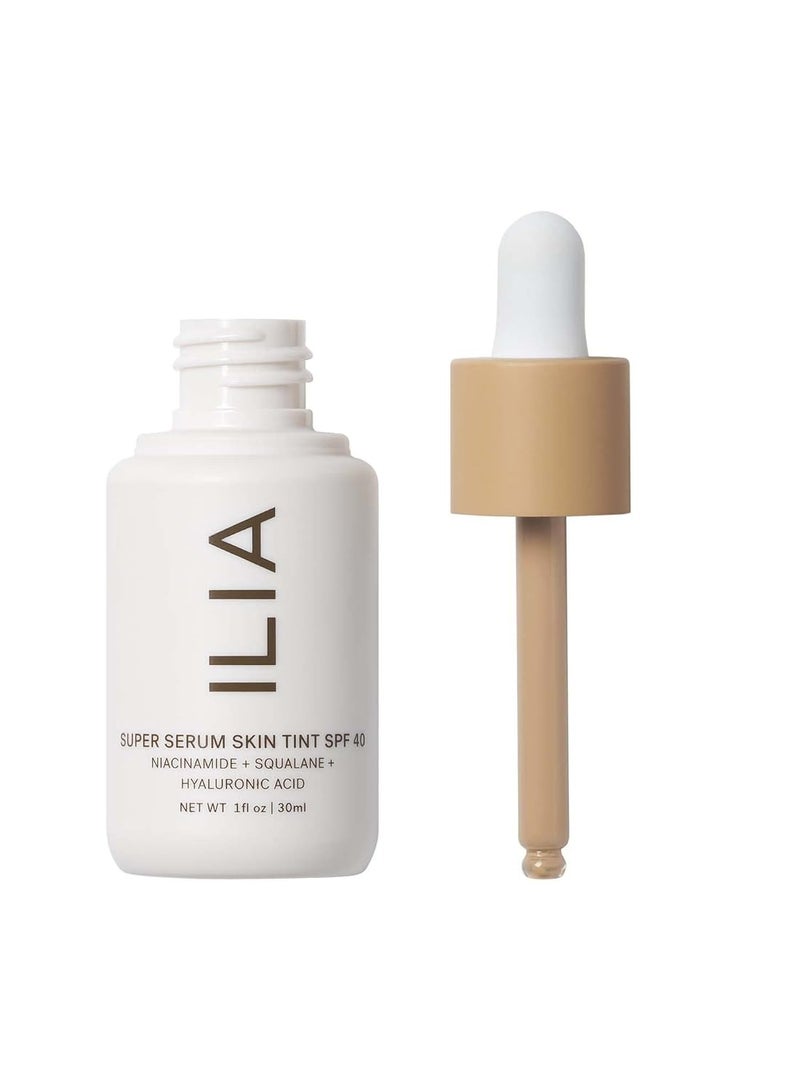 ILIA - Super Serum Skin Tint SPF 40 | Non-Comedogenic, Vegan, LIghtweight to Help Against Blue Light, + Pollution while Hydrating, Smoothing, + Refining (Bom Bom ST5, 1 fl oz | 30 ml)