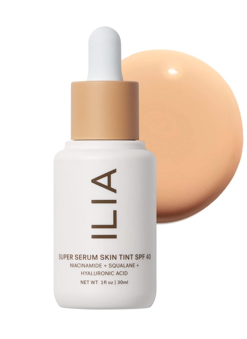 ILIA - Super Serum Skin Tint SPF 40 | Non-Comedogenic, Vegan, LIghtweight to Help Against Blue Light, + Pollution while Hydrating, Smoothing, + Refining (Bom Bom ST5, 1 fl oz | 30 ml)