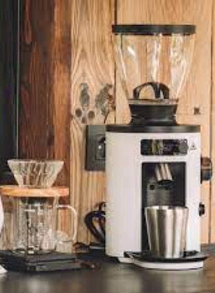 X54 Allrounder Home Electric Coffee Grinder, Easily Swappable Fronts for Espresso to Cold Brew, 54mm Flat Steel Burr With 1-2.8g of Coffee Grinding Capacity/sec, Multifunctional LED Display, App Connectivity through Wifi, 220-240 V, 50/60 Hz, 500g Bean Hopper - White