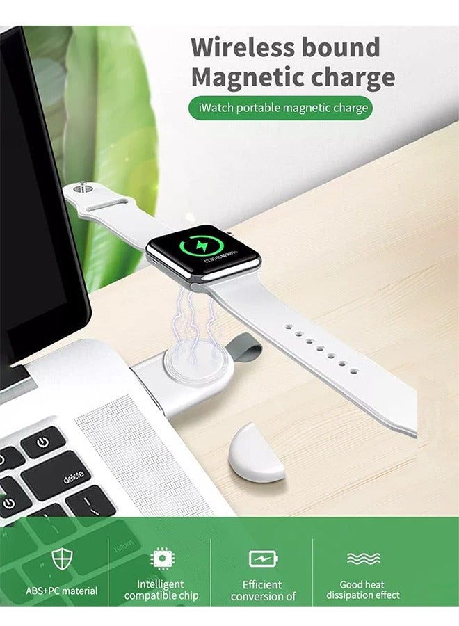 Charger for Apple Watch Magnetic USB C Portable Wireless iWatch Charger for Apple Watch Ultra 2/1 Series 10 9 8 7 6 5 4 3 2 1 SE, White ﻿