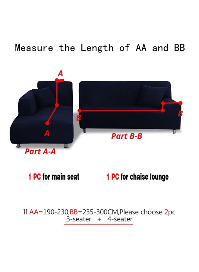 L-Shaped Sofa Slipcover Cover Stretch Fabric for Living Room Bedroom Home and Office 2Pcs 3 Seater Sofa Cover Grey 235x300cm