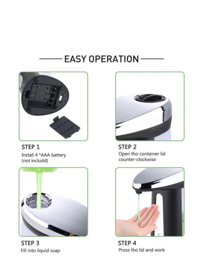 Liquid Soap Dispenser 400ml Automatic Intelligent Sensor Induction Touchless ABS Hand Washing Dispensers For Kitchen Bathroom