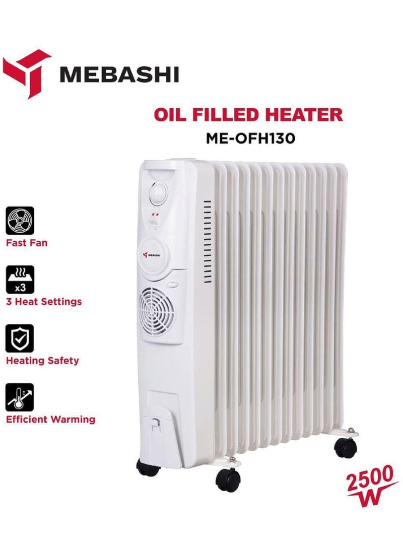 Energy Efficient Oil Heater With 3 Heat Settings & Adjustable Temperature