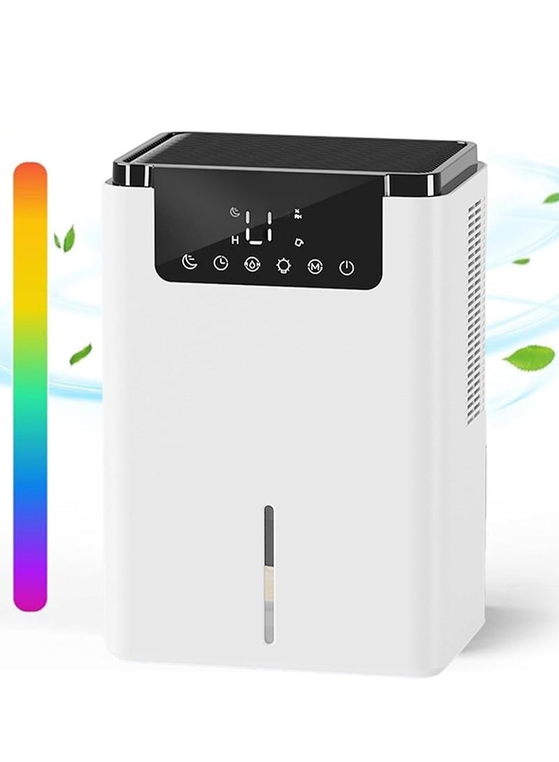 Dehumidifier with Digital Humidity Display, Sleep Mode, Continuous Drainage, Clothes Drying and Hours Timer, 2.5L Water Tank, Child Lock - Home and Bathroom Mildew Remover and hygroscopic agent